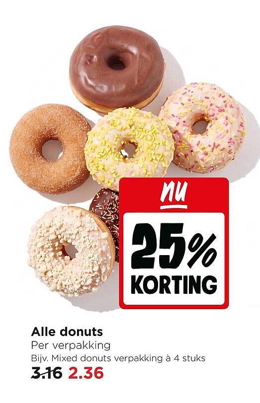 Alle donuts 25% KORTING