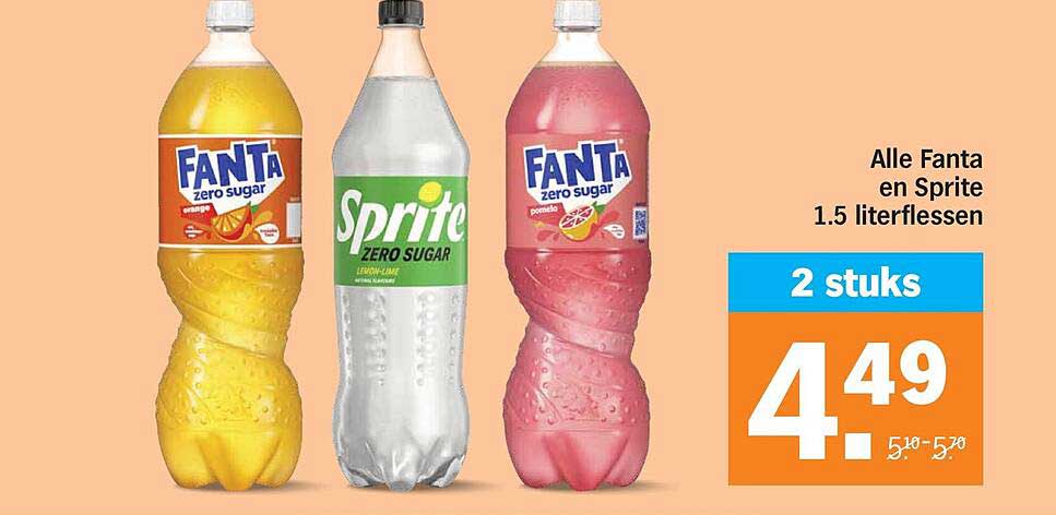 Alle Fanta en Sprite 1.5 literflessen 2 stuks