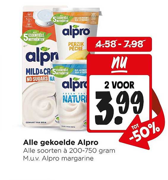 Alle gekoelde Alpro Alle soorten à 200-750 gram M.u.v. Alpro margarine tot -50%