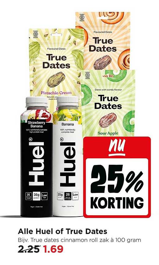 Alle Huel of True Dates 25% KORTING