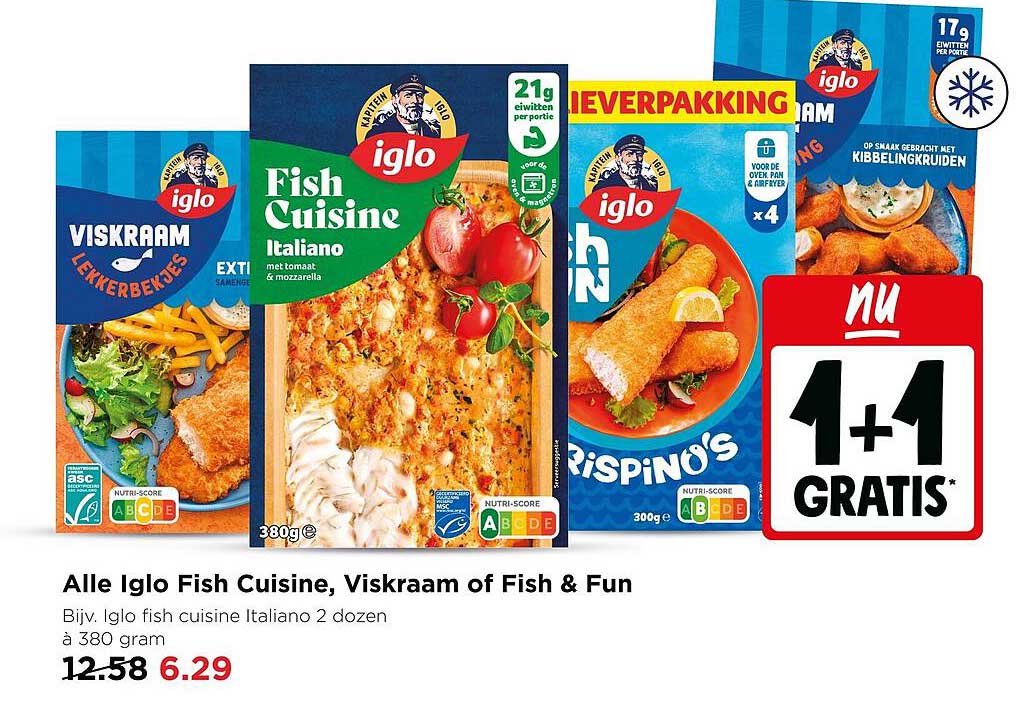 Alle Iglo Fish Cuisine, Viskraam of Fish & Fun 1+1 gratis
