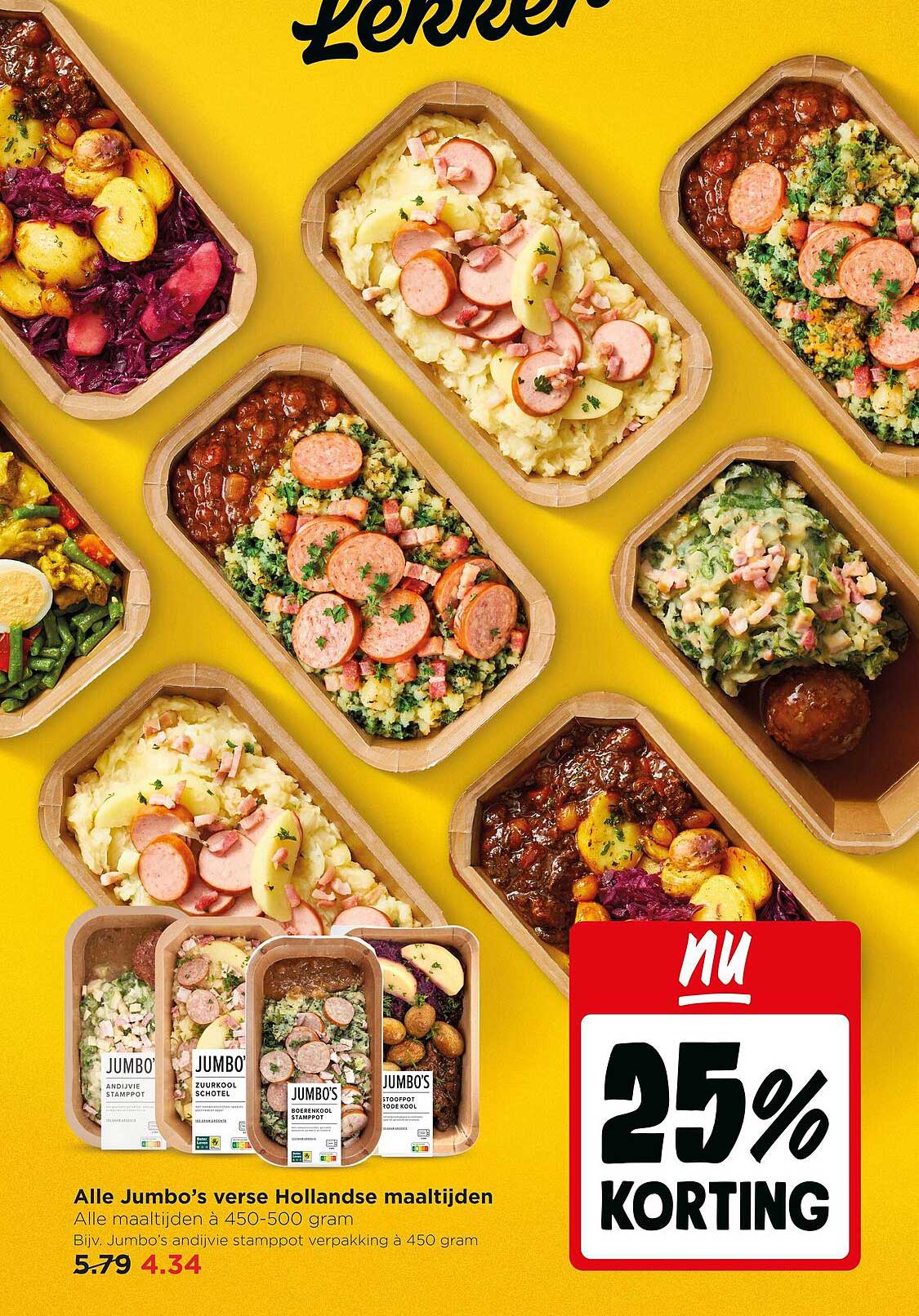 Alle Jumbo’s verse Hollandse maaltijden 25% KORTING