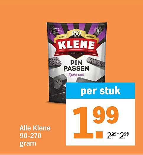 Alle Klene 90-270 gram per stuk