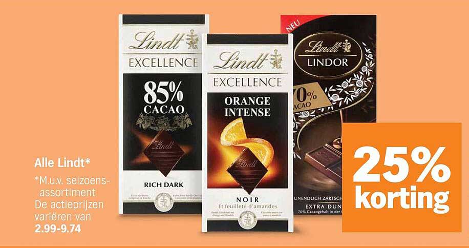 Alle Lindt* 25% korting