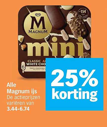 Alle Magnum ijs 25% korting