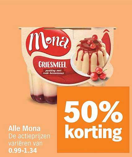 Alle Mona 50% korting