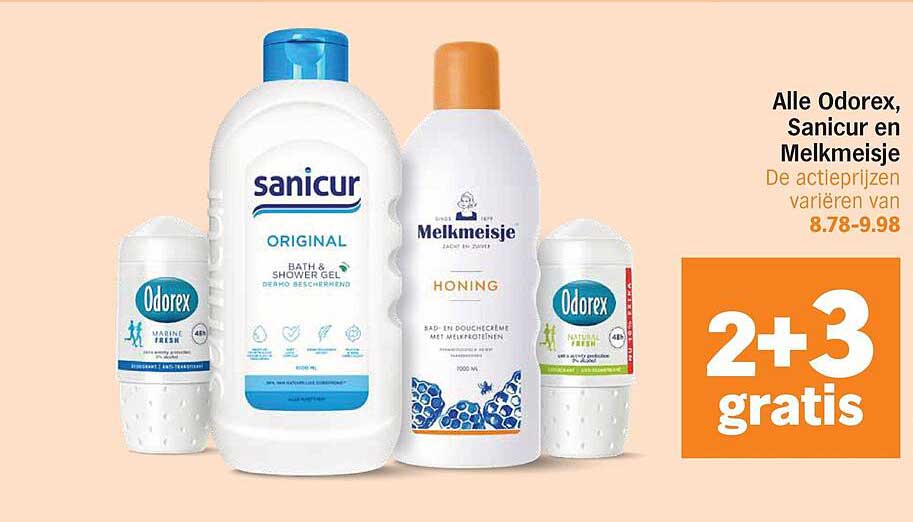Alle Odorex, Sanicur en Melkmeisje 2+3 gratis