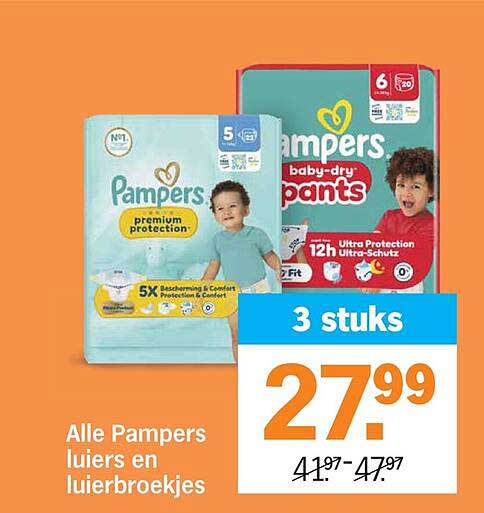 Alle Pampers luiers en luierbroekjes