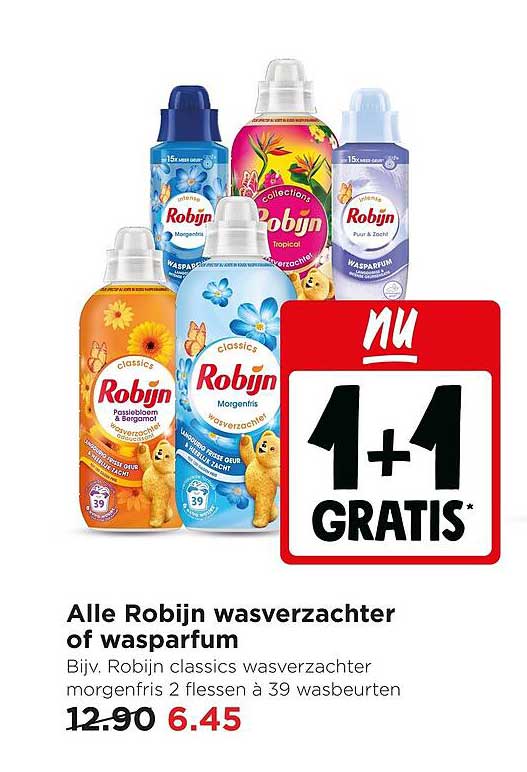 Alle Robijn wasverzachter of wasparfum 1+1 GRATIS
