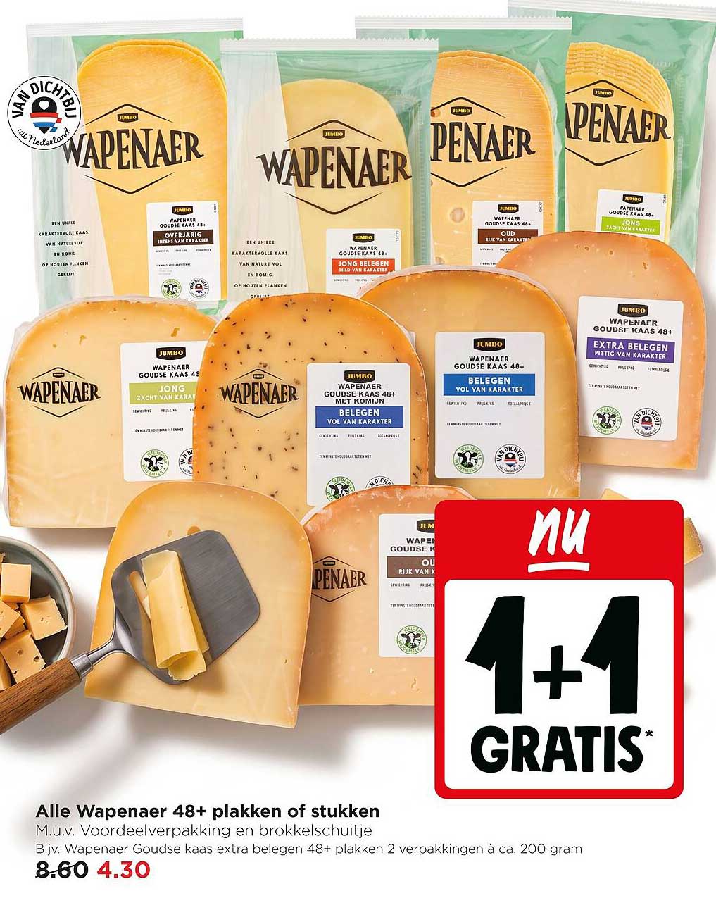 Alle Wapenaer 48+ plakken of stukken 1+1 gratis