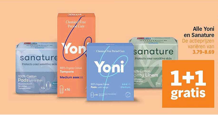 Alle Yoni en Sanature 1+1 gratis