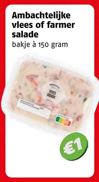 Ambachtelijke vlees of farmer salade bakje à 150 gram