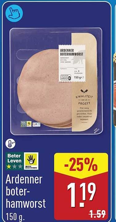 Ardenner boterhamworst 150 g. -25%