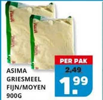 ASIMA GRIESMEEL FIJN/MOYEN 900G