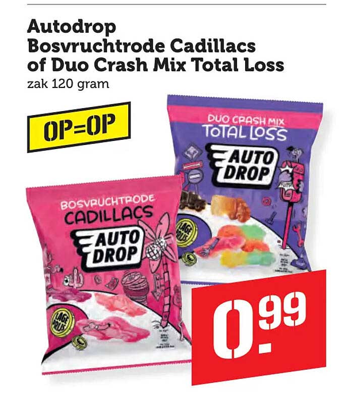 Autodrop Bosvruchtroede Cadillacs of Duo Crash Mix Total Loss zak 120 gram OP=OP