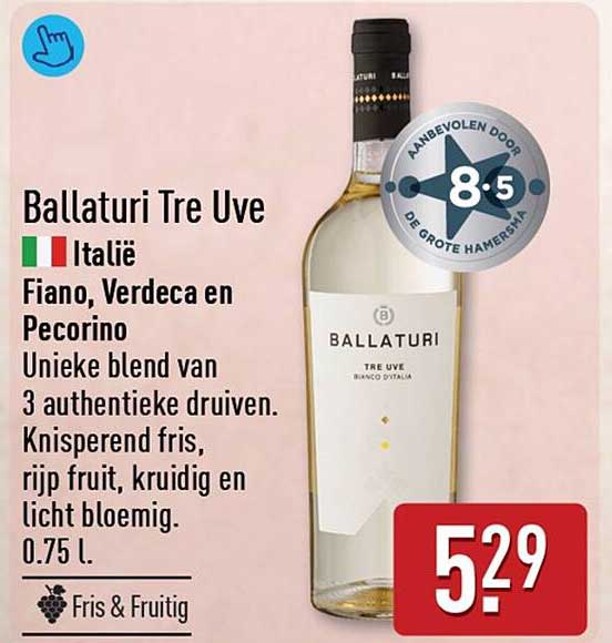 Ballaturi Tre Uve Italië Fiano, Verdeca en Pecorino