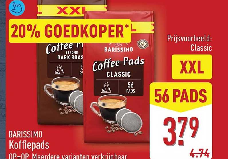 BARISSIMO Koffiepads 20% goedkoper*