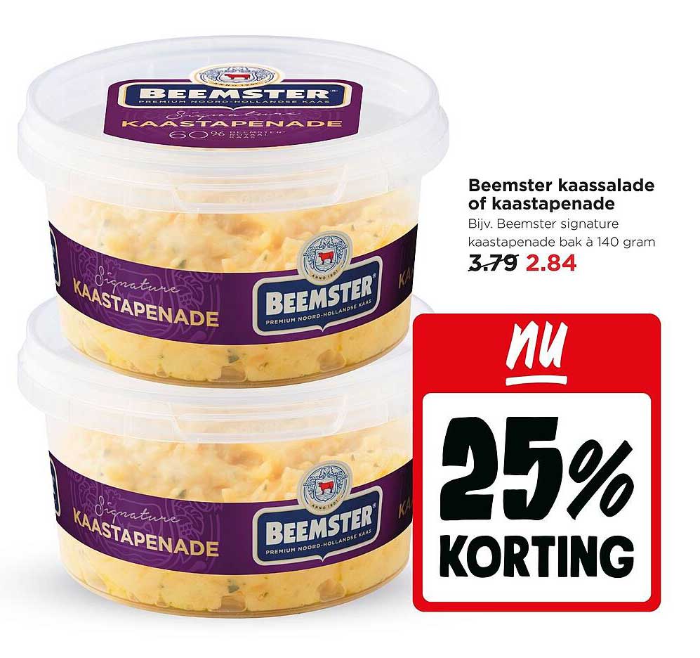 Beemster kaassalade of kaastapenade 25% KORTING