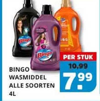 BINGO WASMIDDEL ALLE SOORTEN 4L PER STUK