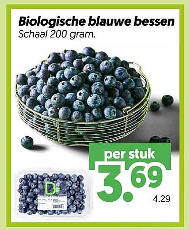 Biologische blauwe bessen