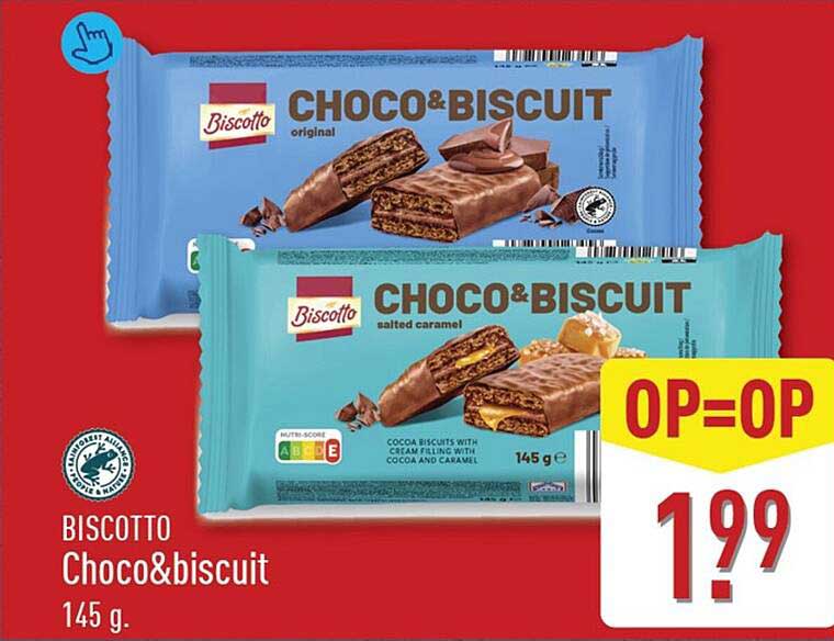 BISCOTTO Choco&biscuit 145 g. OP=OP
