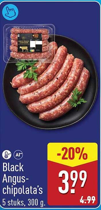 Black Angus-chipolata's -20%