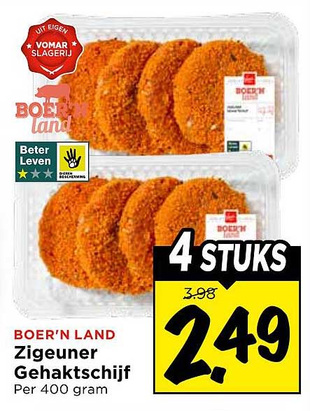 Boer'n Land Zigeuner Gehaktschijf 4 STUKS