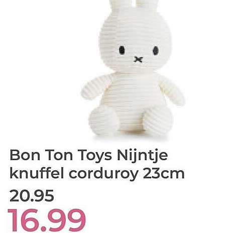 Bon Ton Toys Nijntje knuffel corduroy 23cm