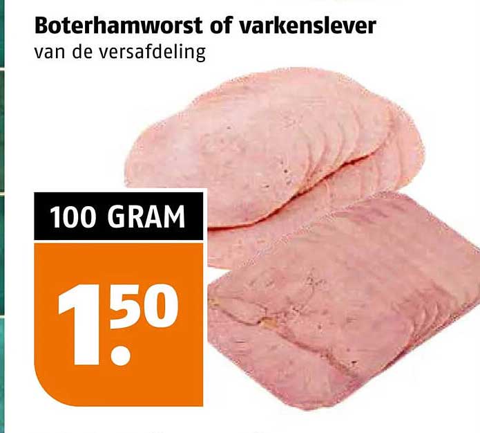 Boterhamworst of varkenslever van de vleesafdeling