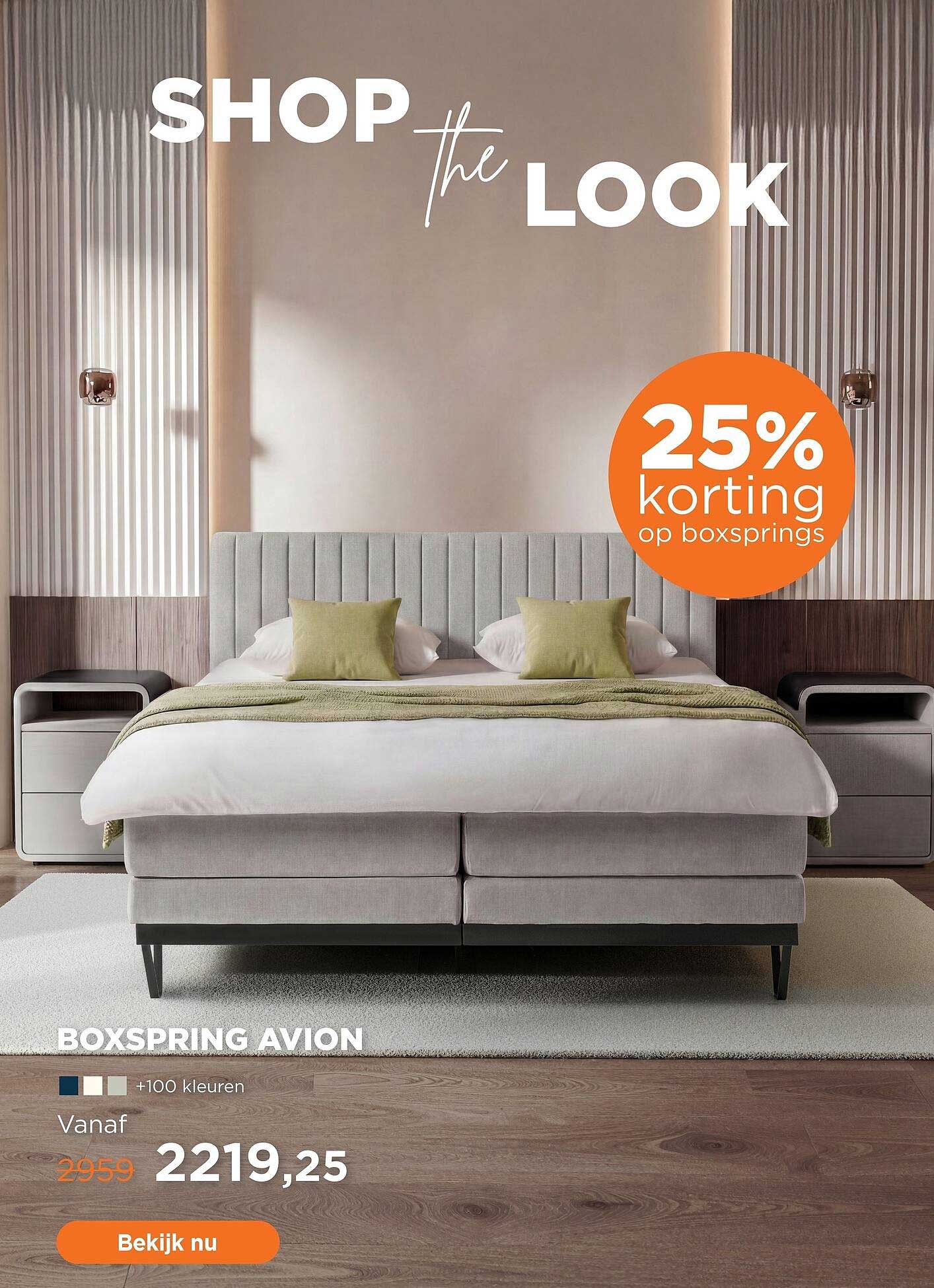 BOXSPRING AVION 25% korting op boxsprings