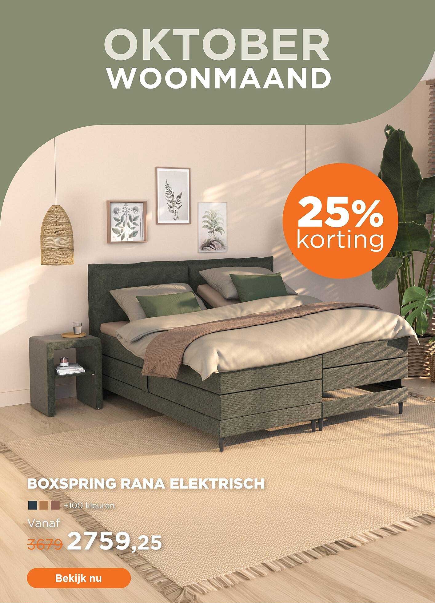 Boxspring Rana elektrisch 25% korting