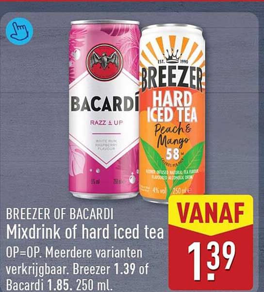 Breezer of Bacardi Mixdrink of hard iced tea