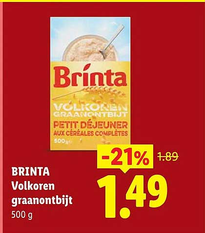 BRINTA Volkoren graanontbijt 500 g
