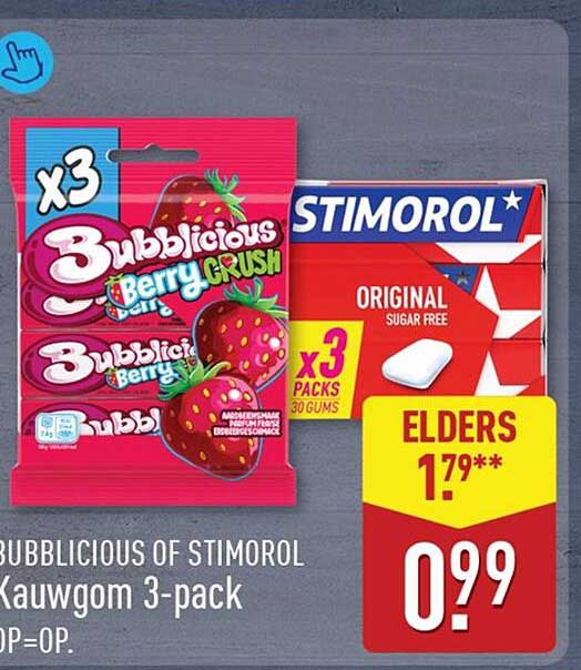 Bubblicious of Stimorol Kauwgom 3-pack