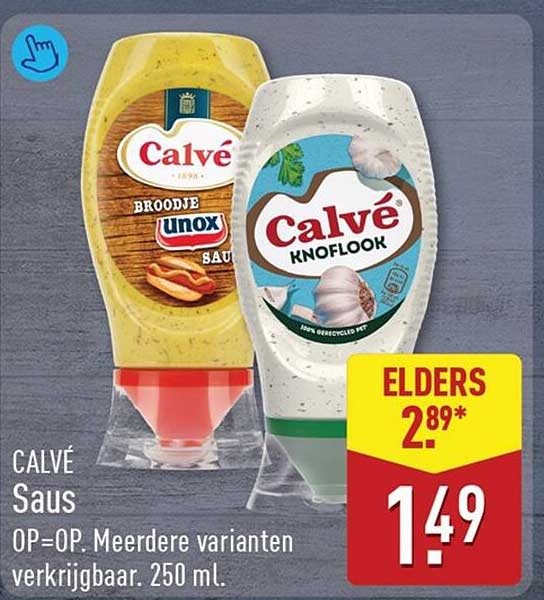 CALVÉ Saus OP-OP. Meerdere varianten verkrijgbaar. 250 ml.
