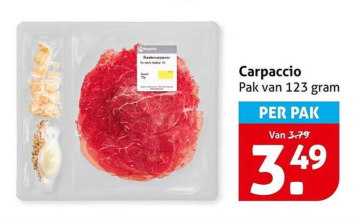 Carpaccio Pak van 123 gram PER PAK