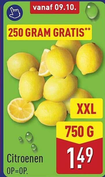 Citroenen 250 GRAM GRATIS** XXL 750 G