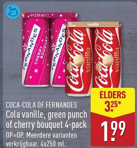 Coca-Cola of Fernandes Cola vanille, green punch of cherry bouquet 4-pack