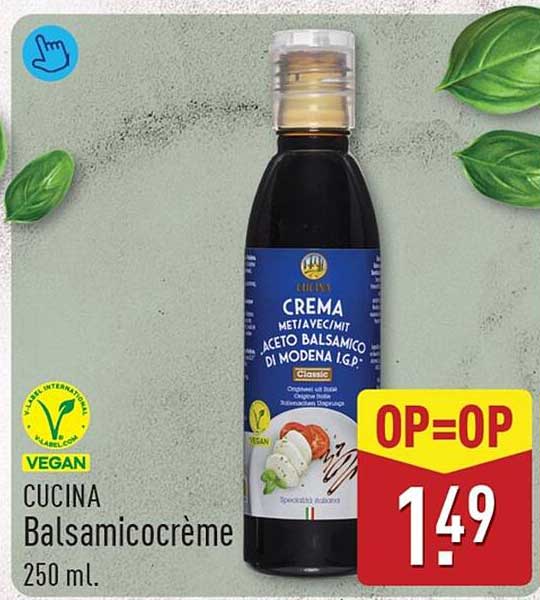 Cucina Balsamicocrème 250 ml. OP=OP