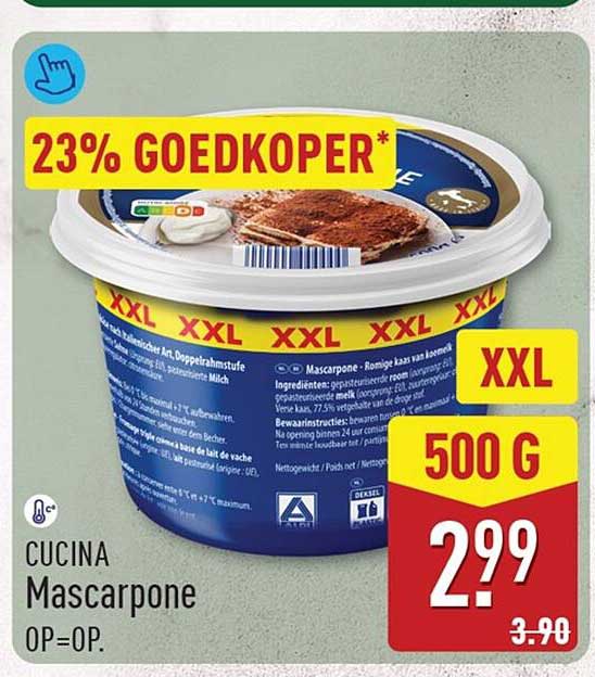 Cucina Mascarpone OP=OP 23% goedkoper XXL 500 G
