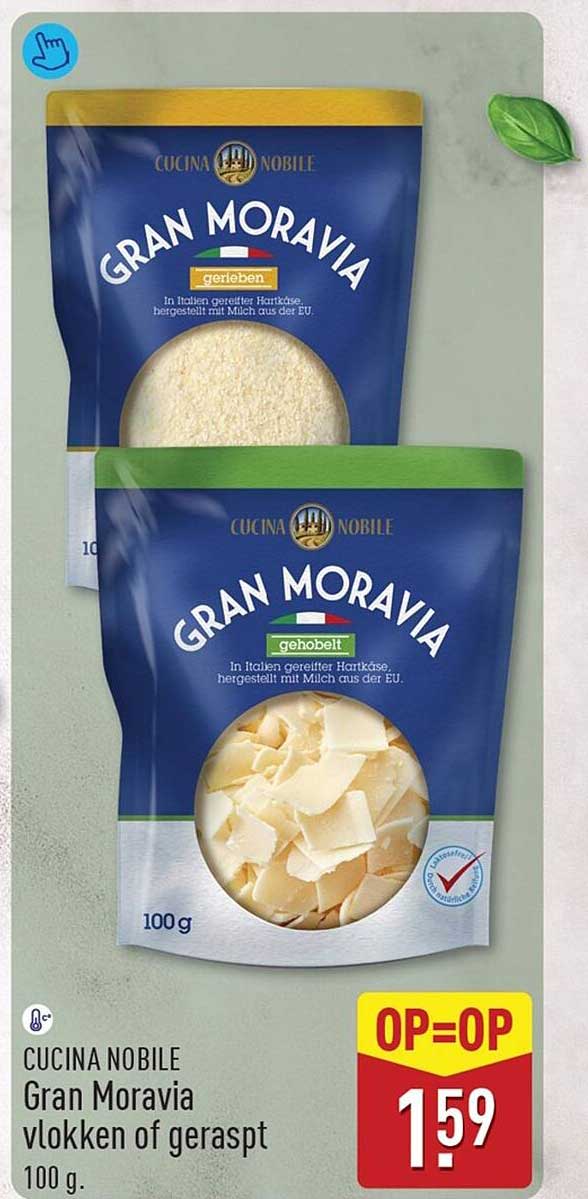 CUCINA NOBILE Gran Moravia vlokken of geraspt 100 g OP=OP