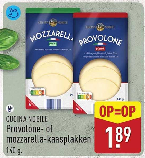 CUCINA NOBILE Provolone- of mozzarella-kaasplakken 140 g. OP=OP