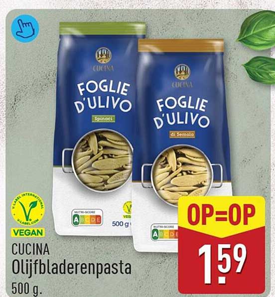 Cucina Olijfladderenpasta 500 g. OP=OP