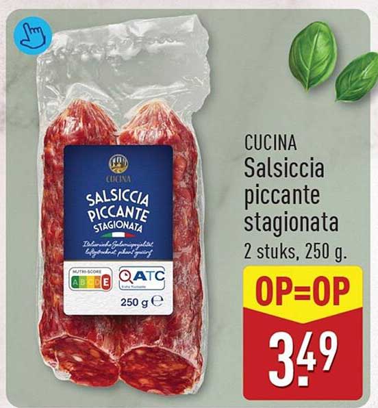 CUCINA Salsiccia piccante stagionata 2 stuks, 250 g. OP=OP