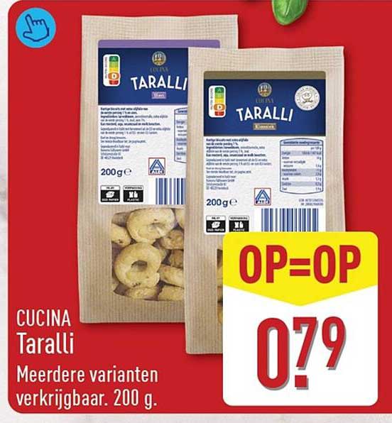 Cucina Taralli Meerdere varianten verkrijgbaar. 200 g. OP=OP