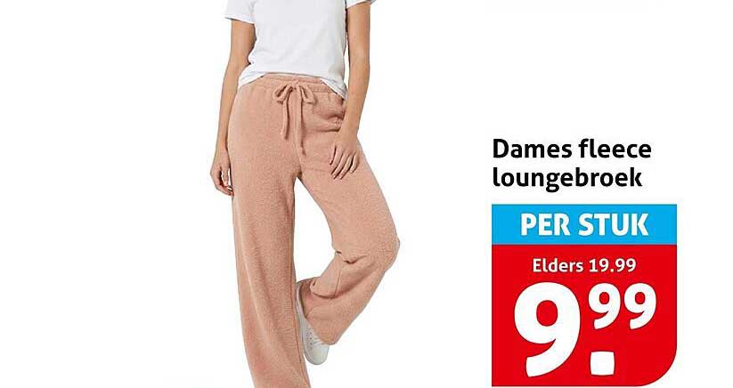 Dames fleece loungebroek PER STUK