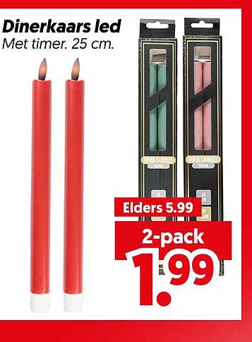 Dinerkaars led Met timer. 25 cm.