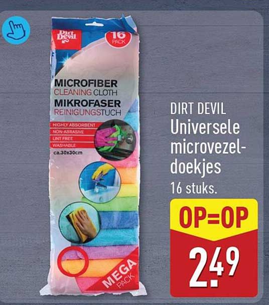 DIRT DEVIL Universele microvezel-doekjes 16 stuks OP=OP