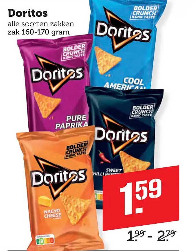 Doritos alle soorten zakken zak 160-170 gram