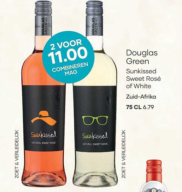 Douglas Green Sunkissed Sweet Rosé of White Zuid-Afrika 75 CL 2 voor 11.00 combineren mag